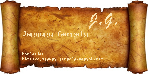 Jagyugy Gergely névjegykártya